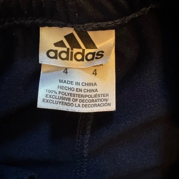 Kids Navy Adidas Track Pants - Picture 6 of 6